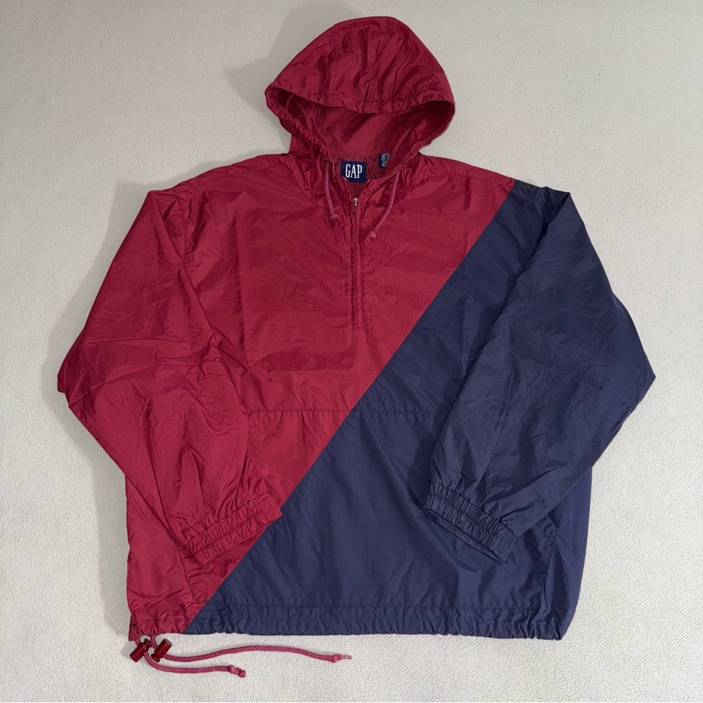 Vintage GAP Two-Tone Anorak Windbreaker Jacket Size M Hip Hop Streetwear 90s